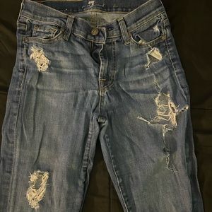 WOMENS 7 FOR ALL MANKIND DISTRESSED JEANS SIZE 26
